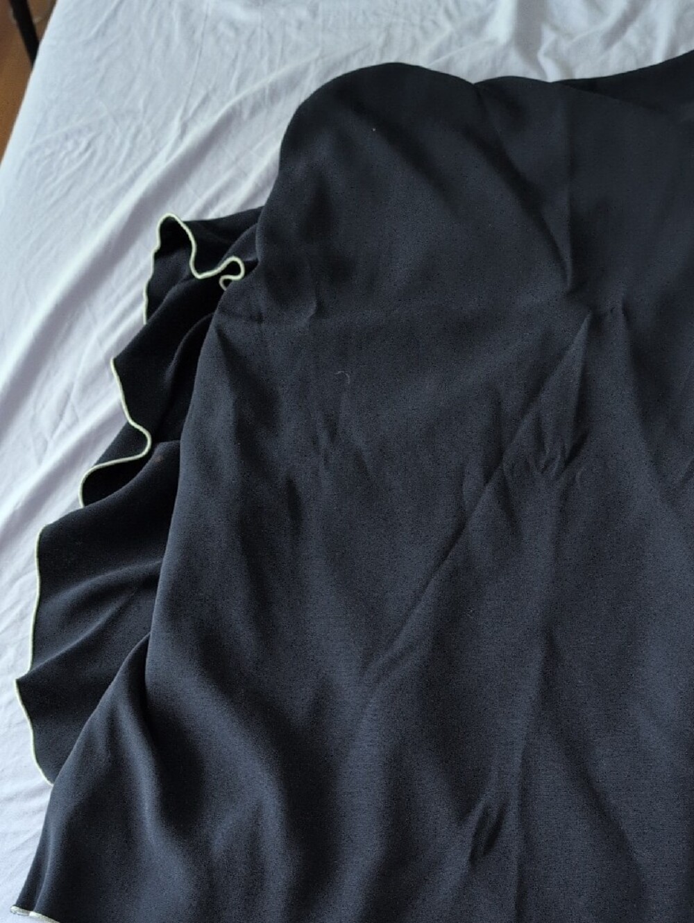 cinq a sept Black Pencil Skirt with White Trim Ruffle - Picture 5 of 5